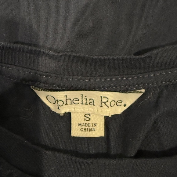 Ophelia Roe Embroidered Blue Short Sleeve Top (S) - Picture 5 of 6